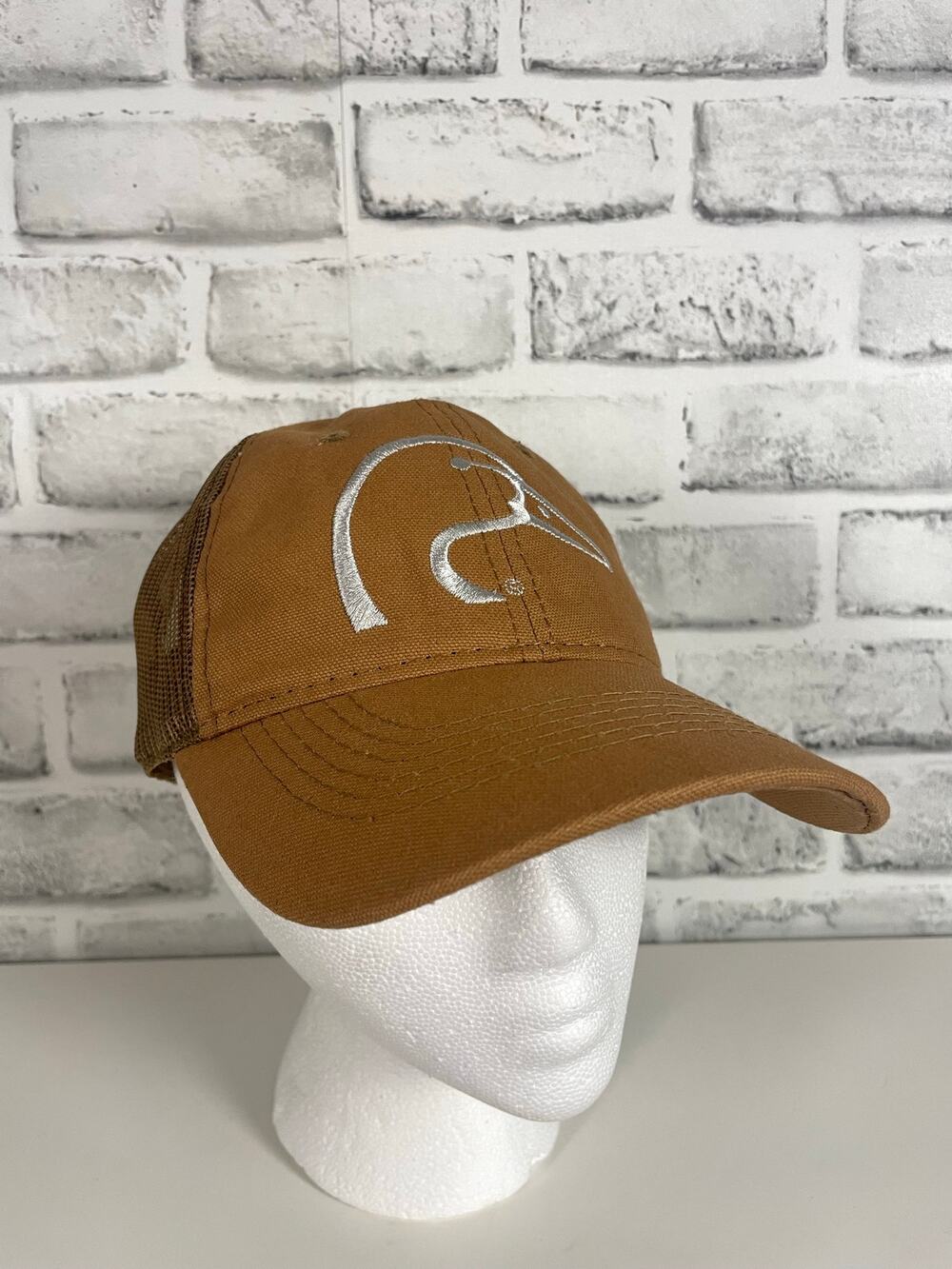 Ducks Unlimited Trucker Hat Brown Mesh Back Cap Duck Head Logo Adjustable NEW